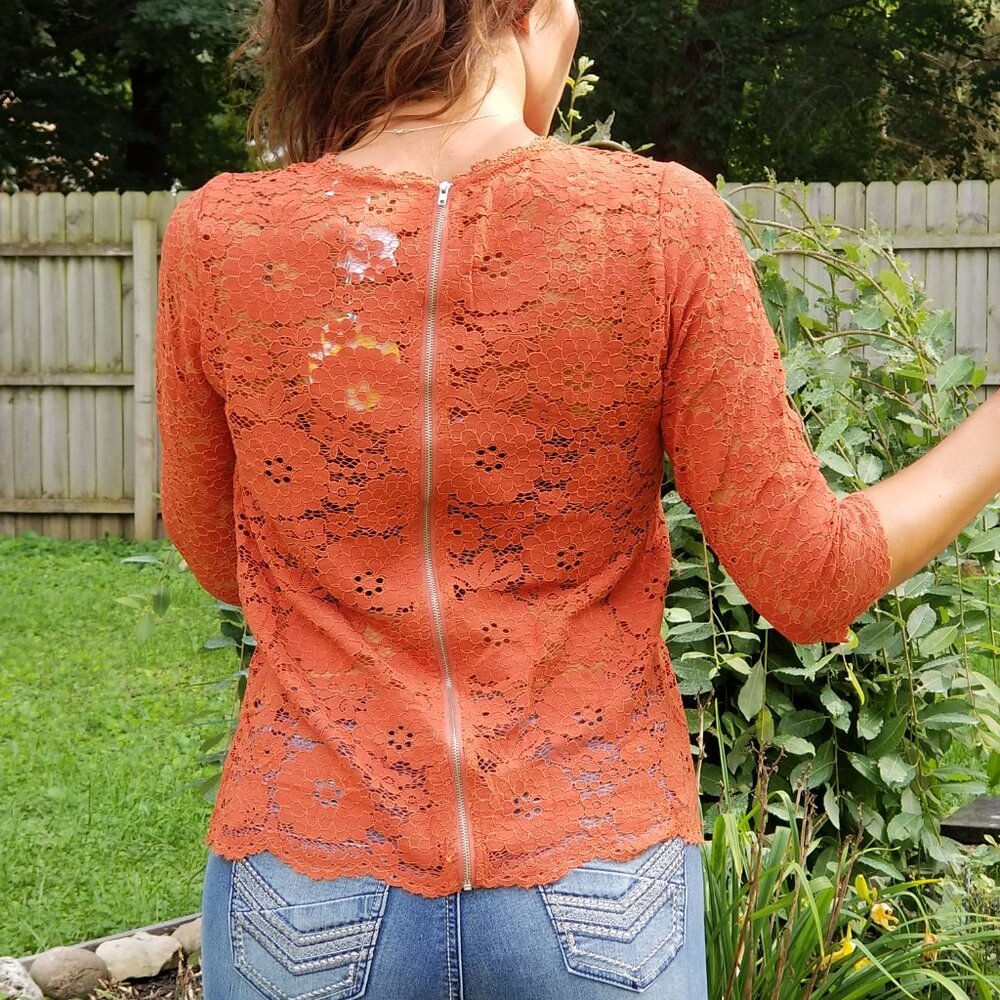 Rust Lace Blouse - Picture 3 of 5